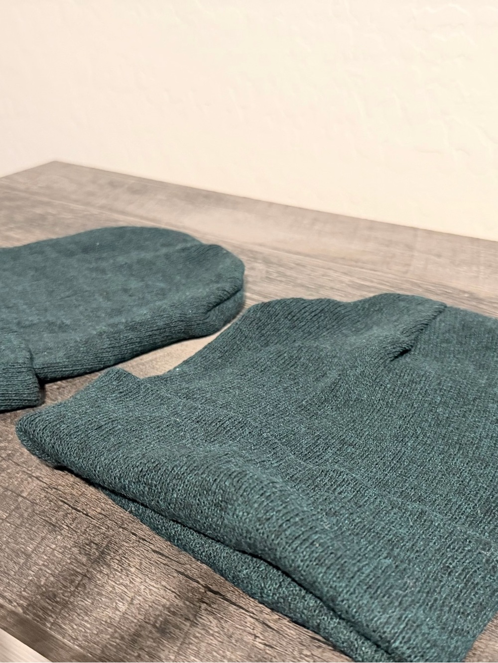 2 Forest Green Knit Slouch Beanie